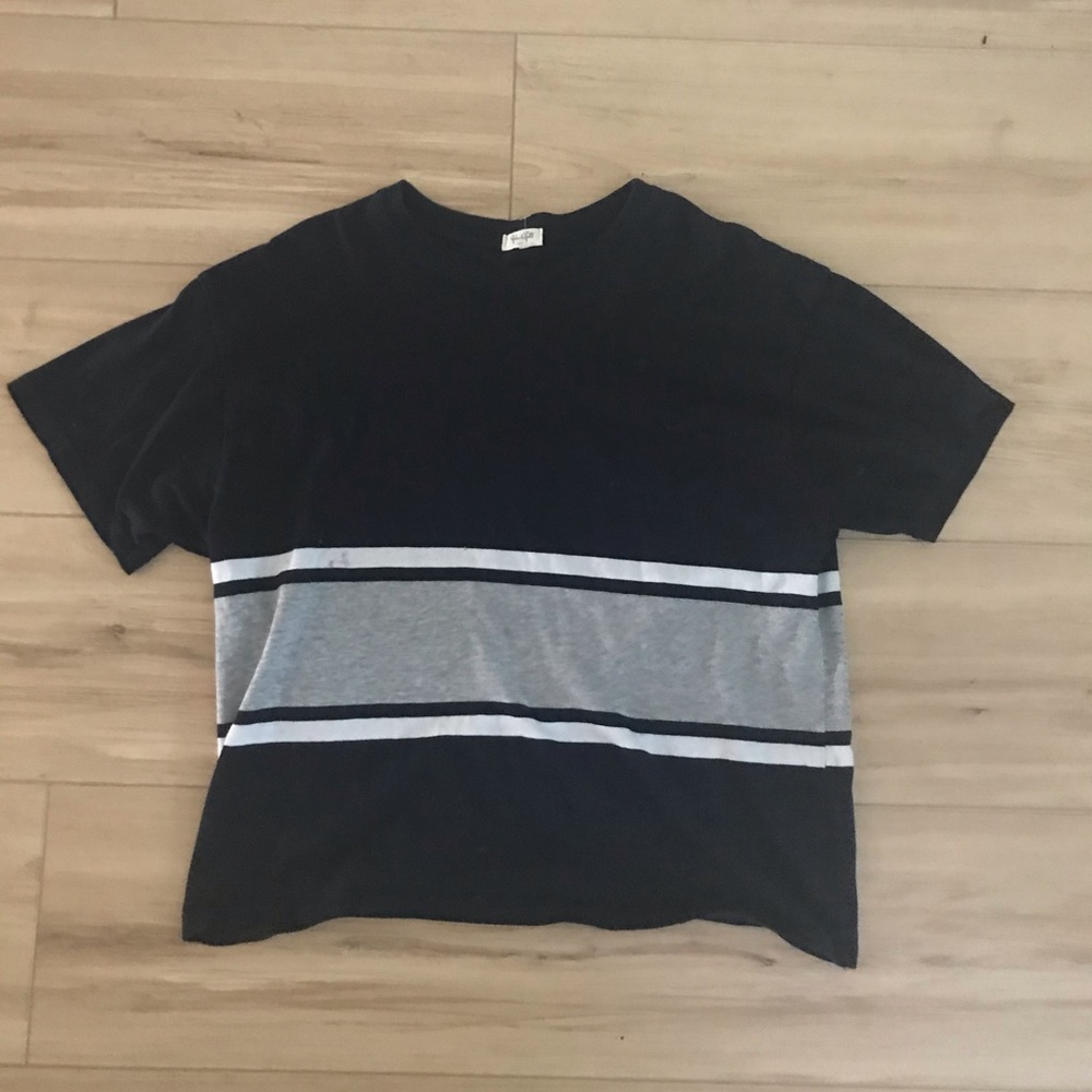 Brandy Melville Cropped Blue Striped Tee (Rare?)